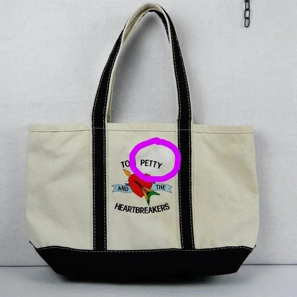 Tom Petty and The Heartbreakers Embroidered Canvas Tote Weekender Beach Bag - Picture 9 of 9